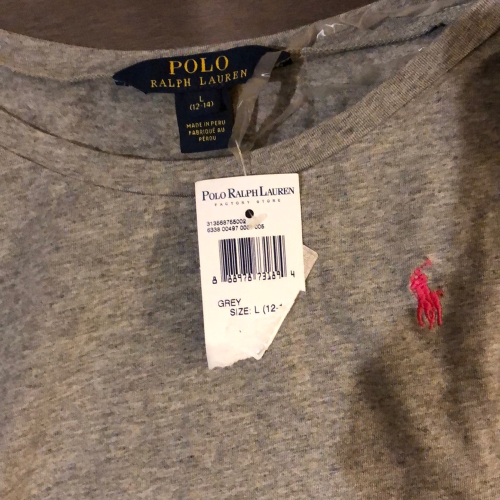 NWT girls XL cream sweater and L polo gray shirt - Picture 3 of 3